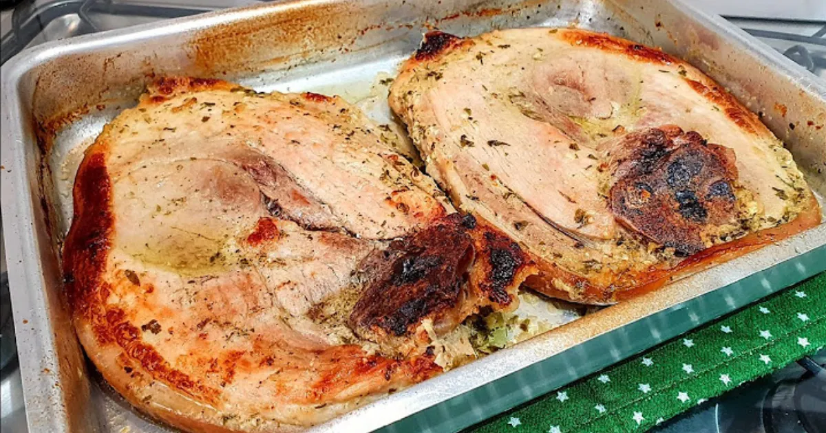 Pernil de porco assado delicioso