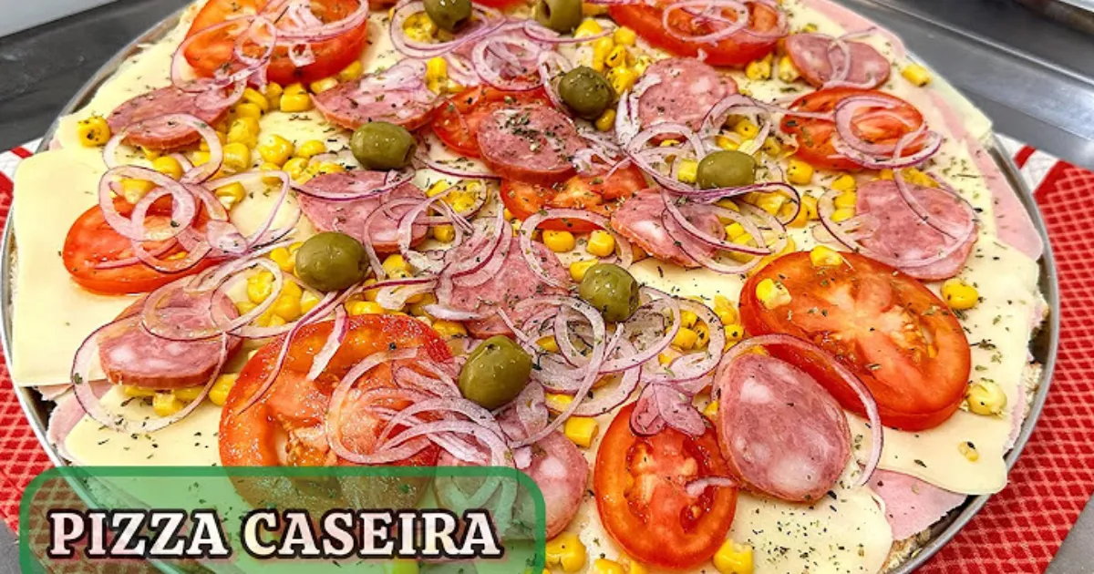 PIZZA CASEIRA COM MASSA PRÁTICA DE PÃO DE FORMA