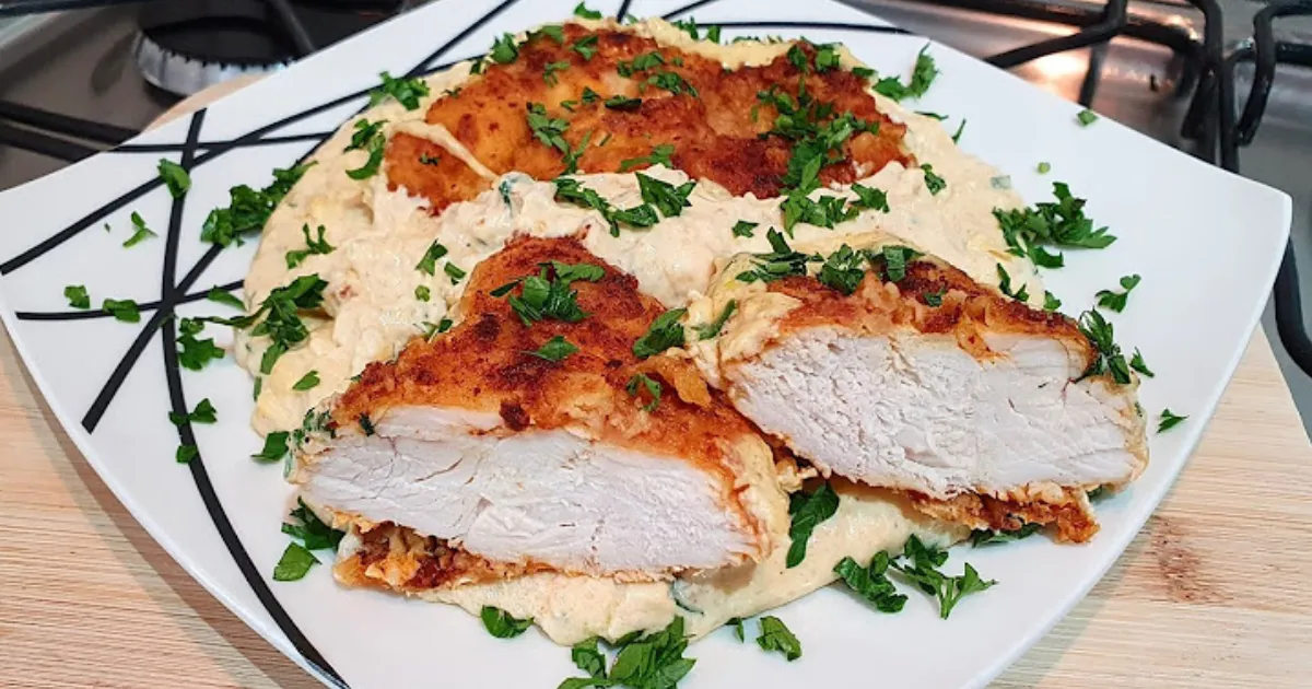 Descobrindo o Segredo do Filé de Frango Crocante com Delicioso Molho de Queijo