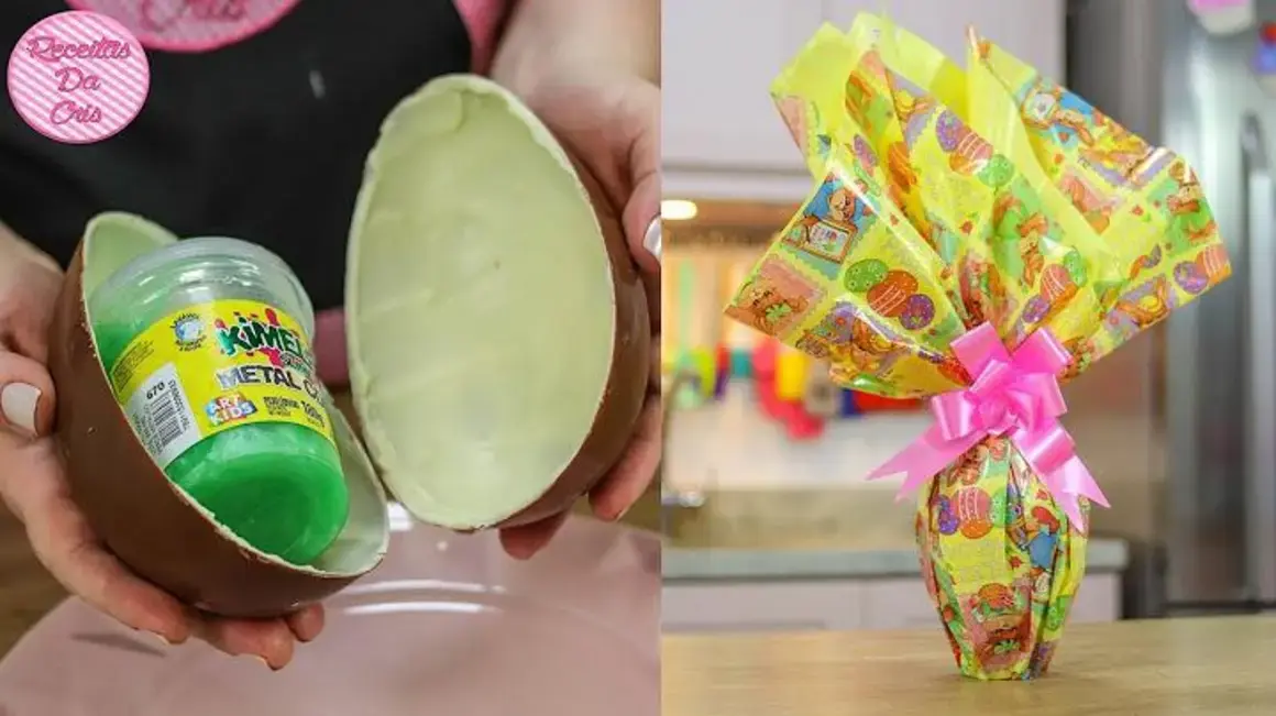 Receita de ovo kinder caseiro com surpresa de slime deliciosa e divertida