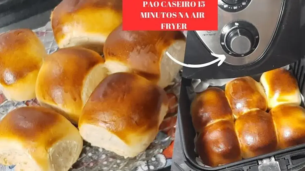 Receita de Pão Caseiro Fofinho na Air Fryer que Fica Pronto em 15 Minutos