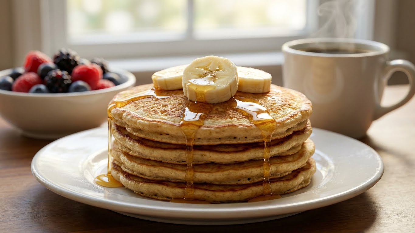 Panqueca de Banana com Aveia para Café da Manhã