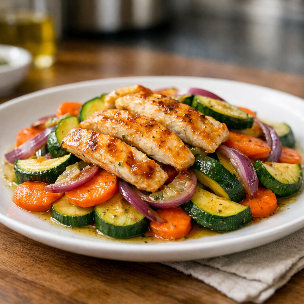 Salada Morna de Frango com Legumes: Receita Saudável e Fácil