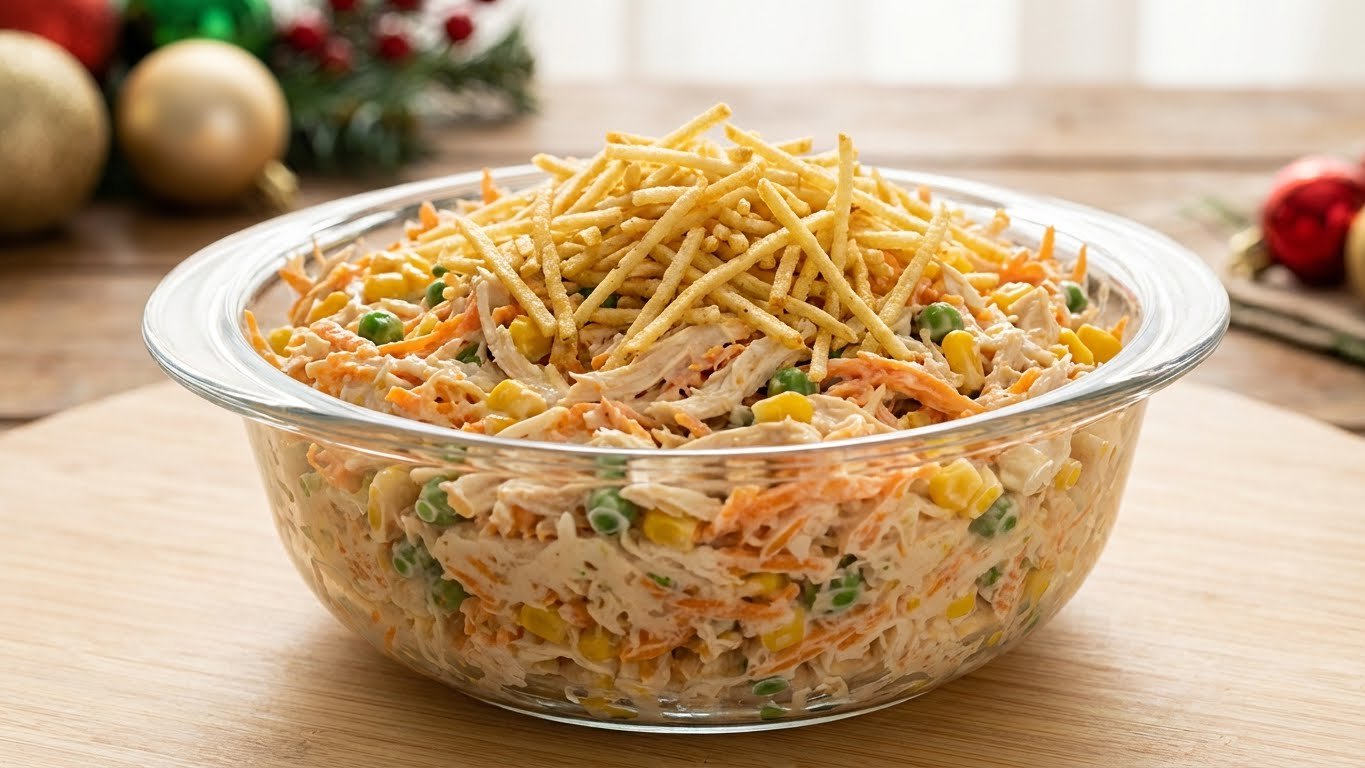 Salpicão Natalino Cremoso com Frango para a Ceia