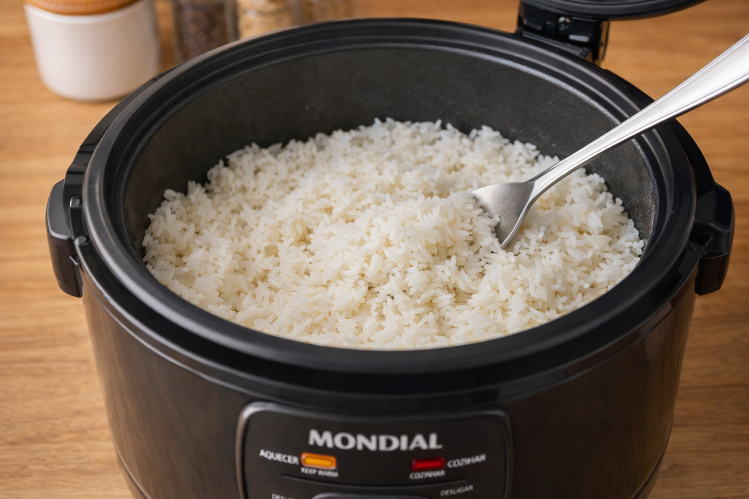 Arroz Branco Soltinho na Panela de Arroz Elétrica