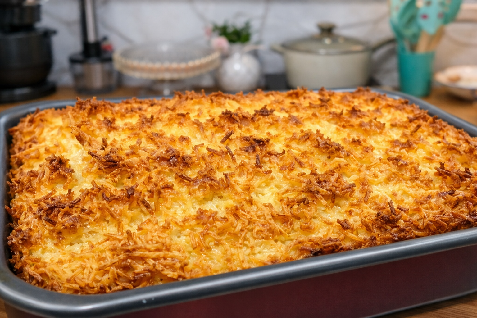 Bolo Cuca de Coco Fofinho com Farofa Cremosa