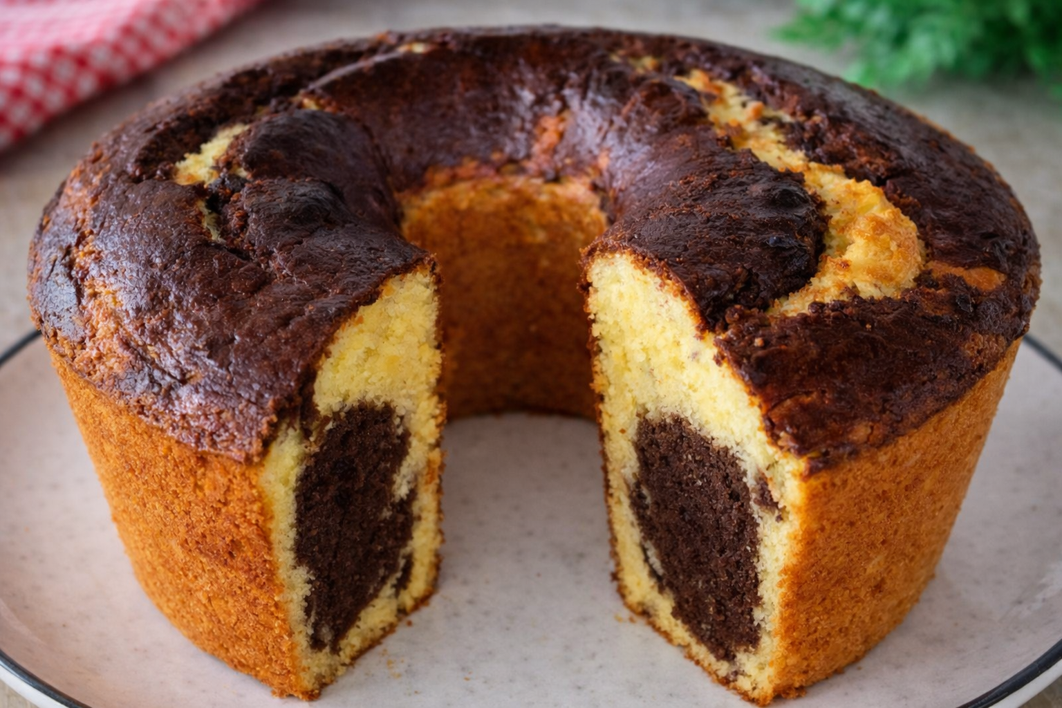 O bolo mesclado fofinho fácil de fazer é uma opção irresistível para quem ama um...